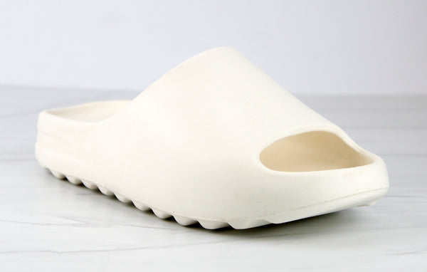 Rochefort white low heel sliders - KeeShoes