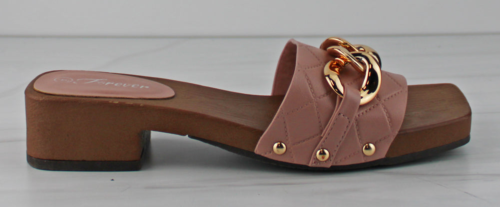 Clog 04 Women&#39;s Low Heel Wooden Sandals