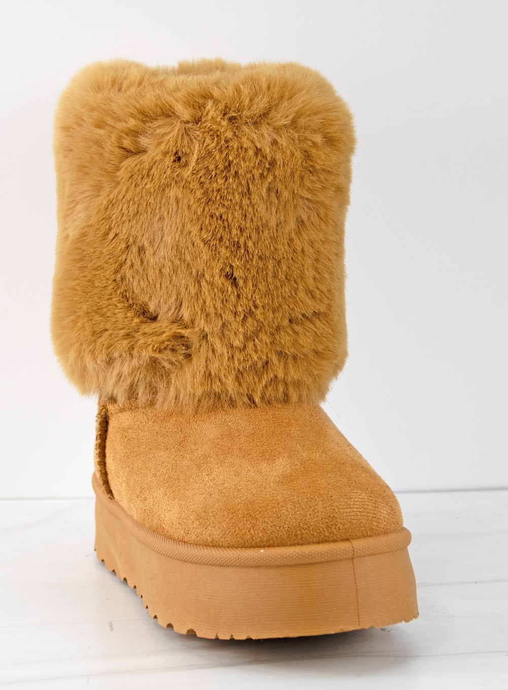 Denmark 35k Little Girls Faux Fur Platform Ankle Boots