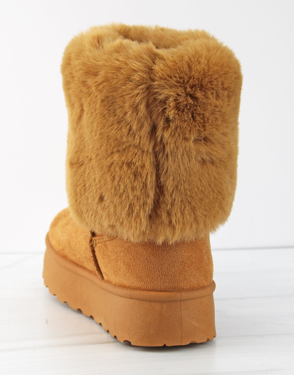 Denmark 35k Little Girls Faux Fur Platform Ankle Boots