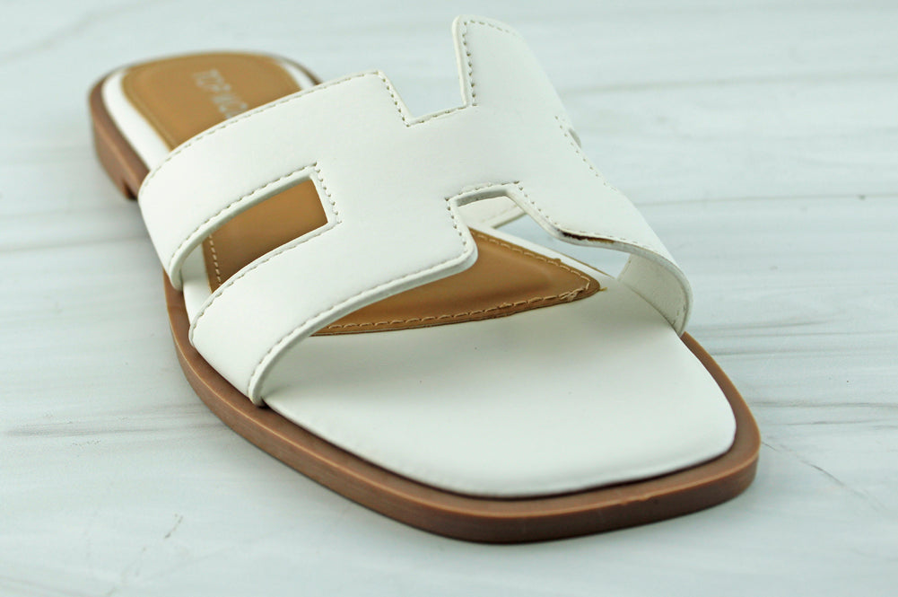 Elio 20 Women&#39;s Sleek Patterned H Strap Flat Sandals