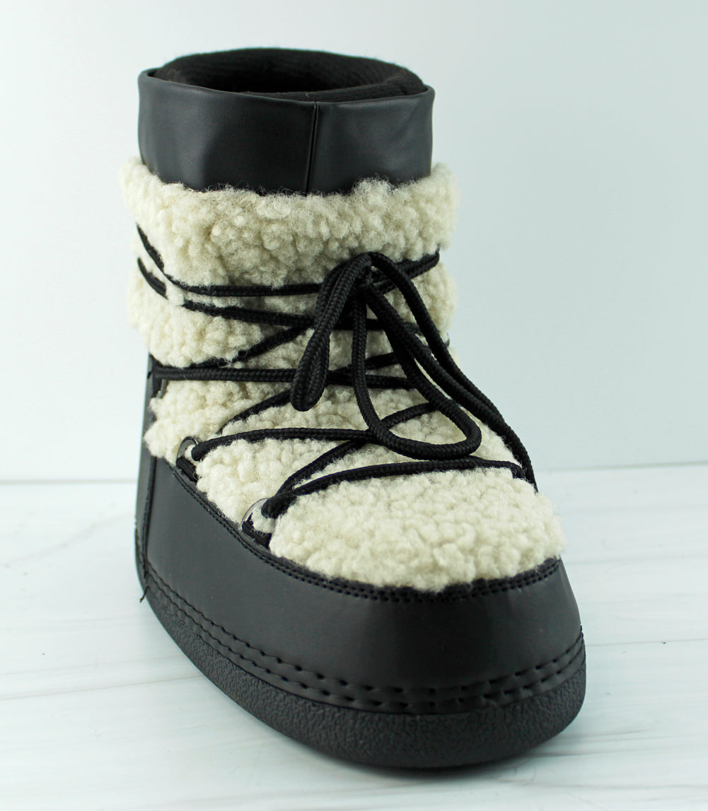 Emmett 36 Womens Shearling  Nylon Laced Platform Winter Boots