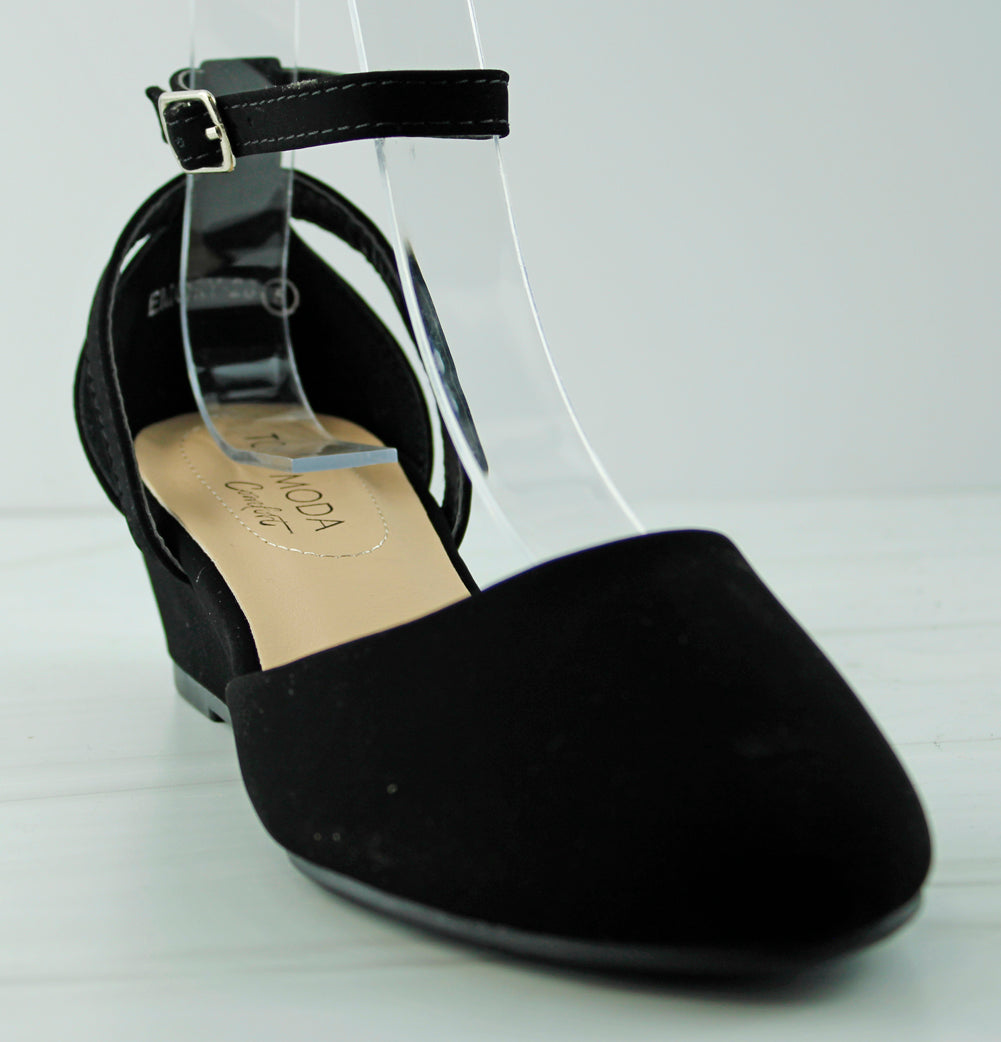 Emory 28 Women&#39;s Closed Toe Kitten Wedge Dress Sandals