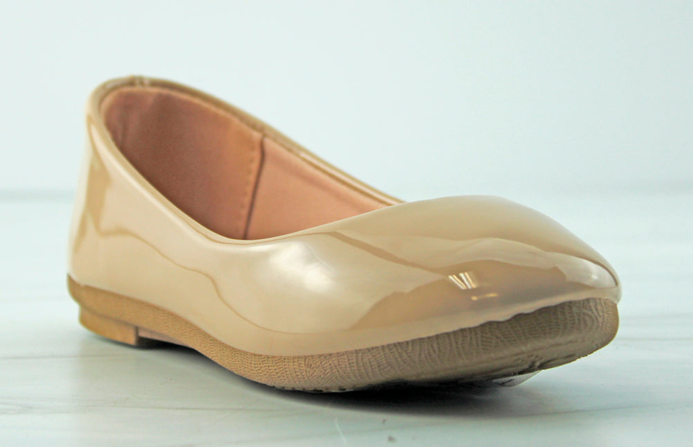 Flexible 24K Girl&#39;s Patent Ballet Flats