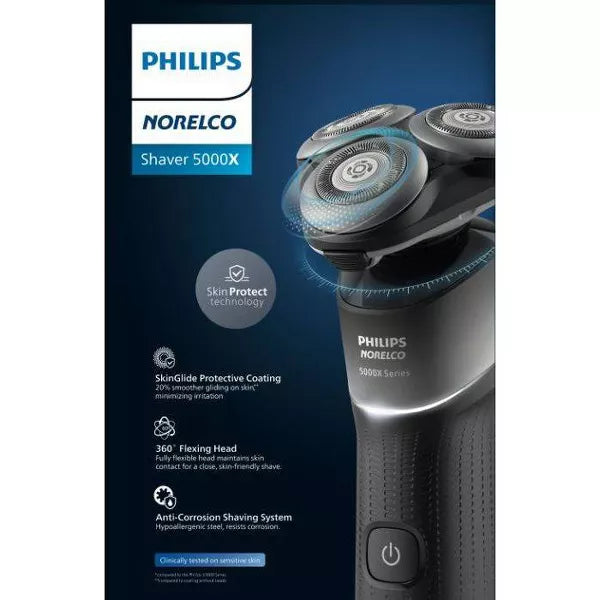 Philips Norelco Exclusive Shaver 5000X with SkinGlide Protective Coating, Rechargeable Wet &amp; Dry Shaver with Precision Trimmer and Storage Pouch, X5006/85