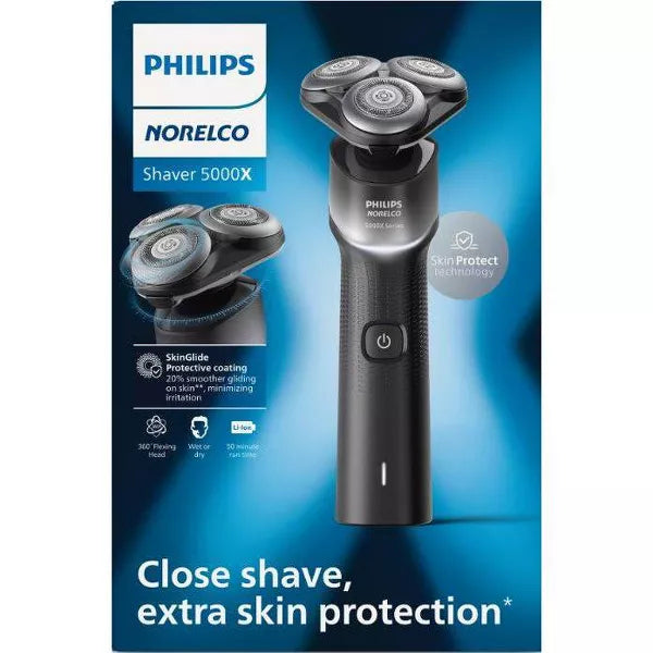 Philips Norelco Exclusive Shaver 5000X with SkinGlide Protective Coating, Rechargeable Wet &amp; Dry Shaver with Precision Trimmer and Storage Pouch, X5006/85