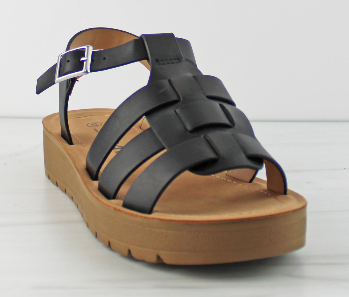 Easily Women&#39;s Platform Strappy Buckled Sandals