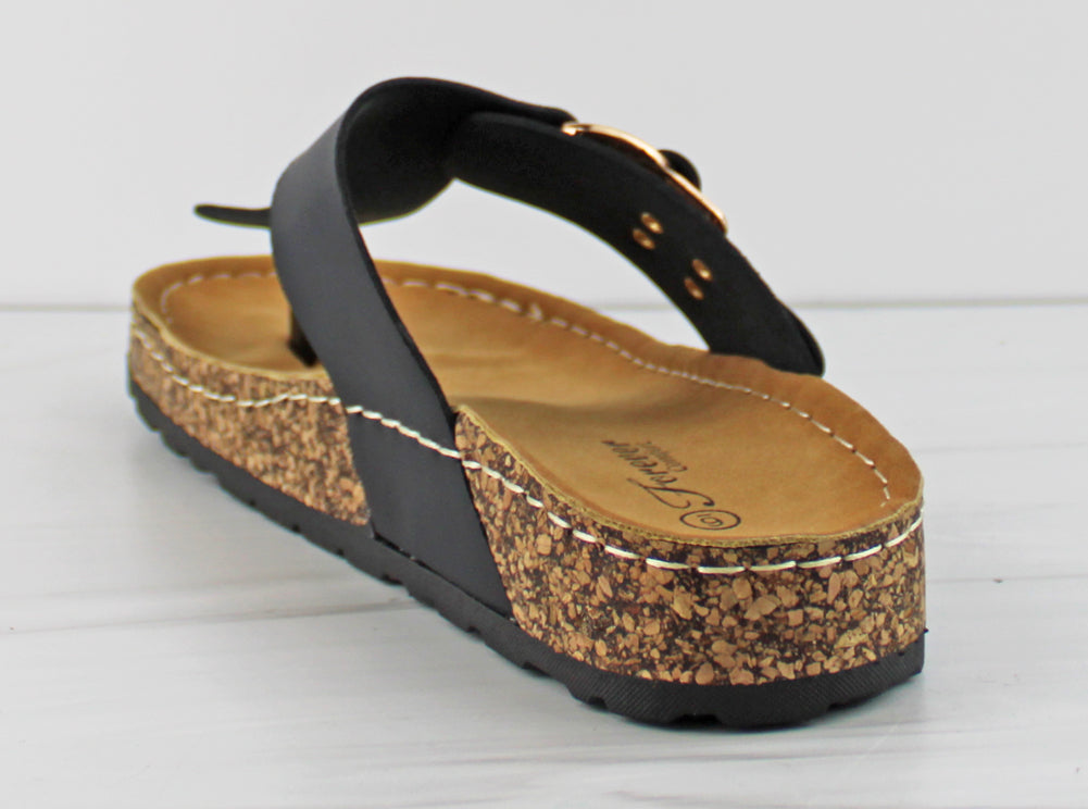 Grove 29 Women&#39;s Cork Sole Thong Slip On Sandals