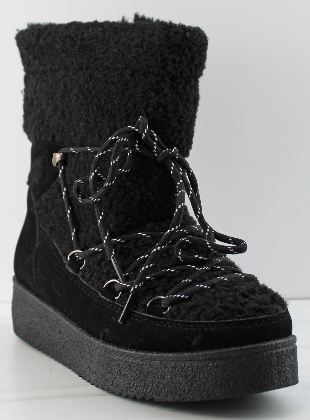 Margot 36 Womens Platform Sherpa Lace Up Snow Boots