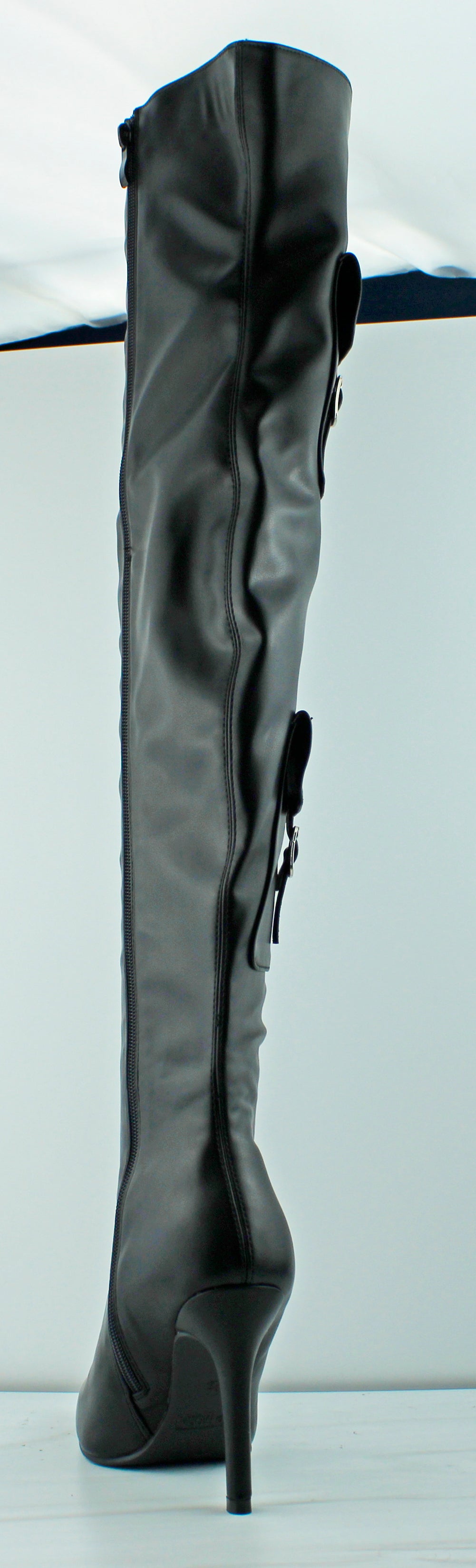 Palin 86 Women&#39;s Thigh High Cargo Stiletto Heeled Boots