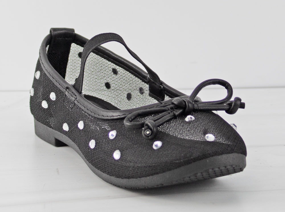 Rosario 8k Little Girls Mesh Rhinestone Embellished Flats