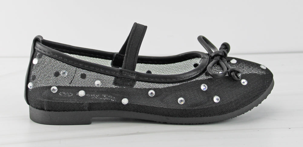 Rosario 8k Little Girls Mesh Rhinestone Embellished Flats