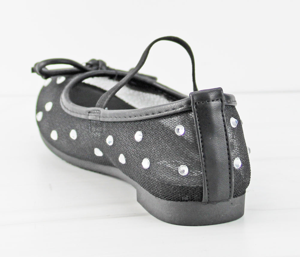 Rosario 8k Little Girls Mesh Rhinestone Embellished Flats