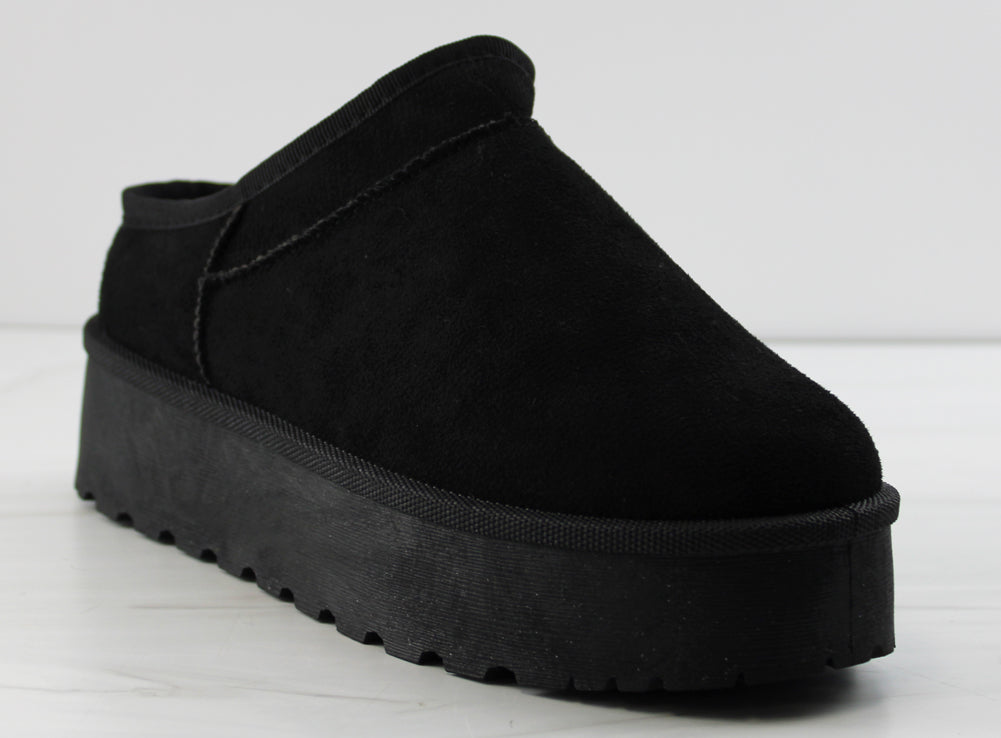 Solid 7 Women&#39;s Slip On Shearling Platform Slippers