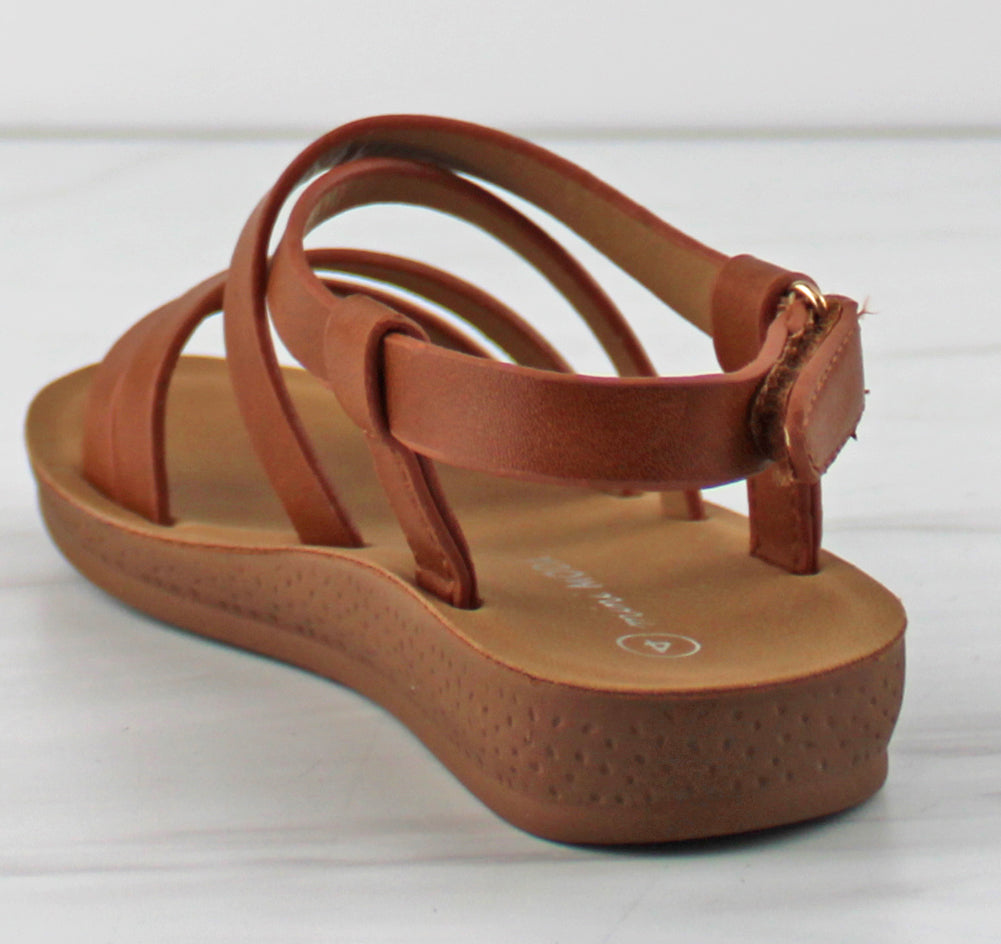 Women Open Toe Flat Sandals Criss Cross Ankle Strap Sandals | Open toe  flats, Ankle strap sandals, Strap sandals