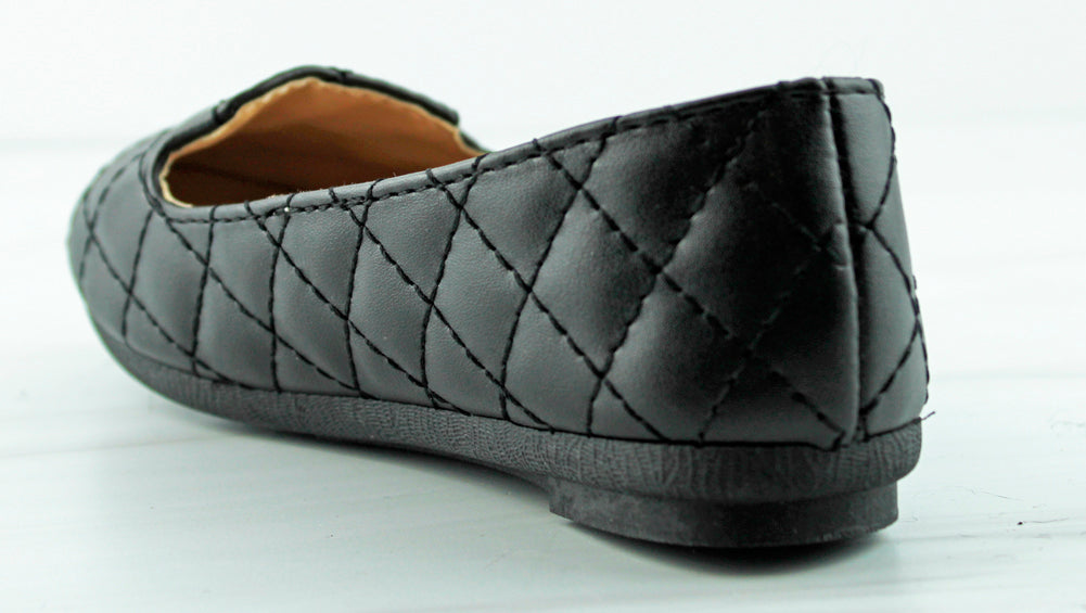 Upgrade 31K Little Girl&#39;s Quilted Slip On Ballet Flats