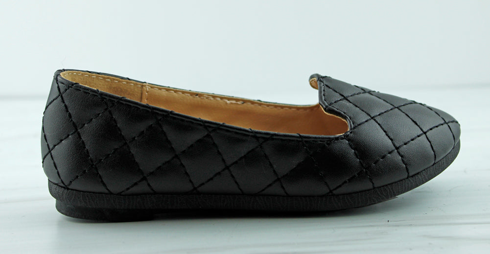 Upgrade 31K Little Girl&#39;s Quilted Slip On Ballet Flats