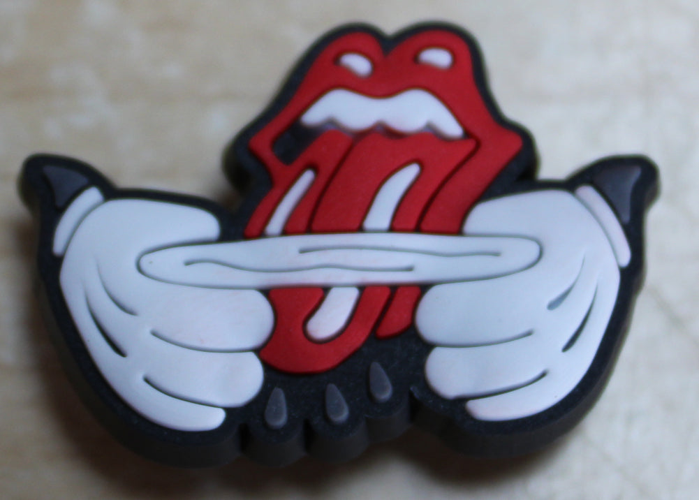 Tongue Out with Hands Rubber Shoe Charms