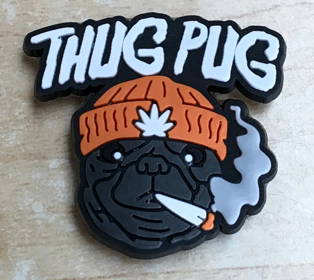 Thug Pug Rubber Shoe Charms