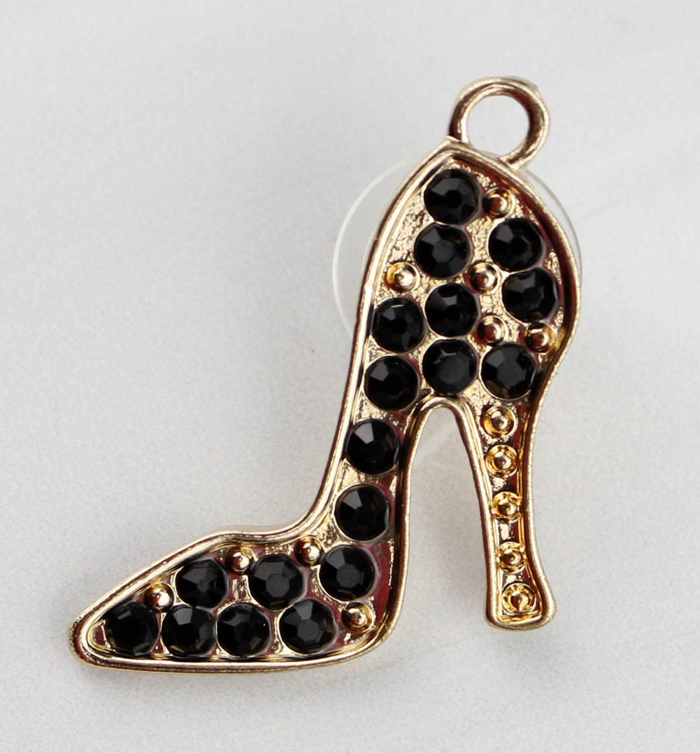 Black Heel Bling Shoe Charms