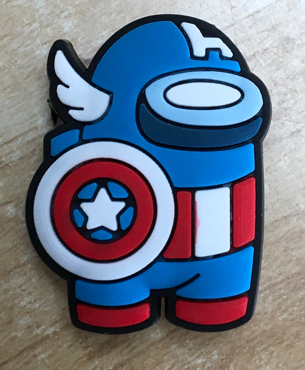 Captain America Among Us Rubber Shoe Charms