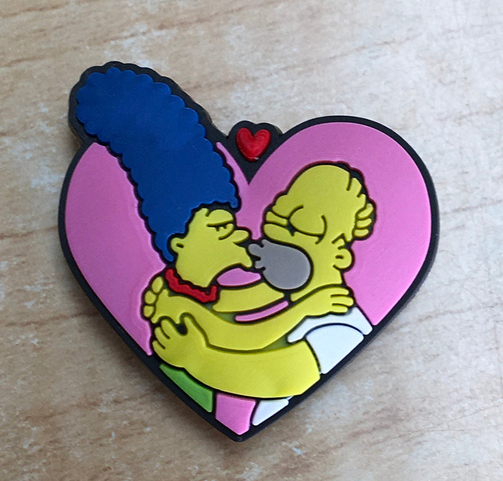 Simpsons Heart Rubber Shoe Charms