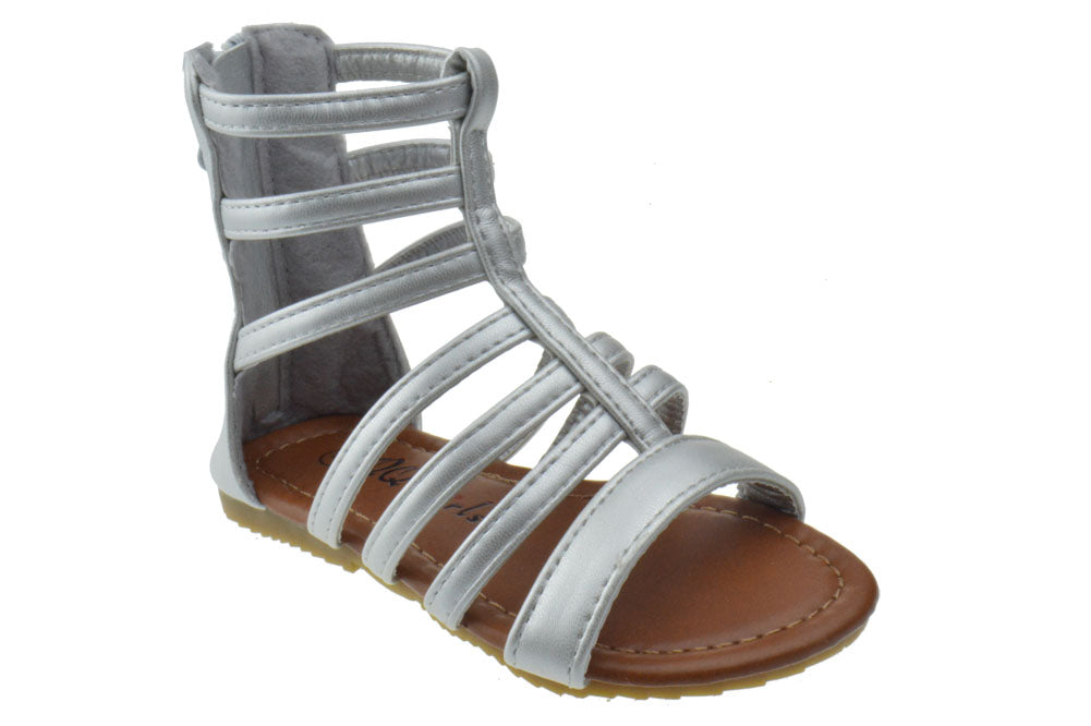 PIPER 65-1 Girls Strappy Gladiator Comfort Flat