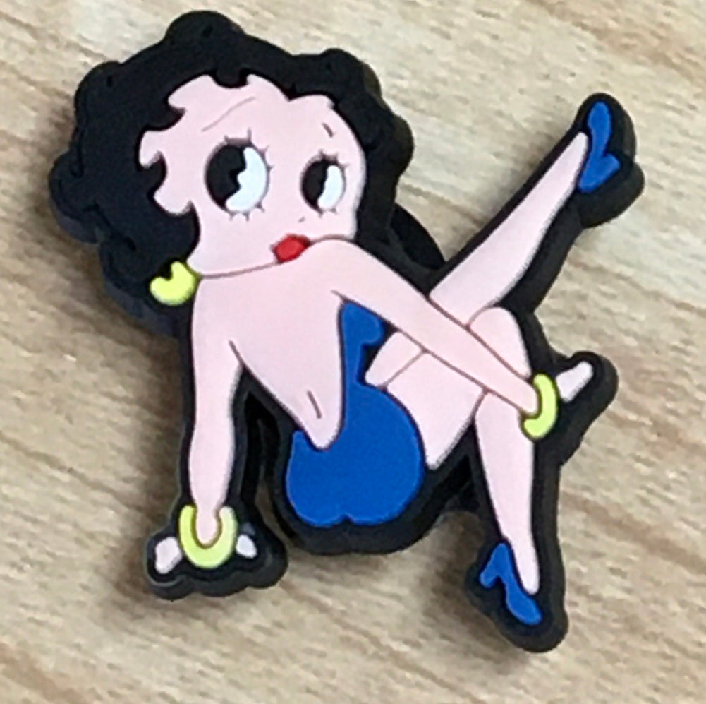 Betty Boop Blue Dress Rubber Shoe Charms