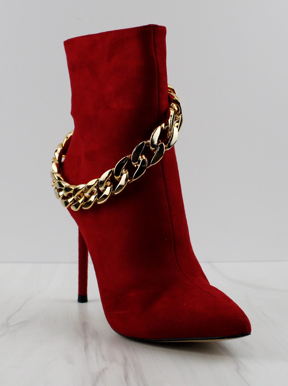 Condition 40 Women&#39;s Chain Embellished Stiletto Heeled Boots