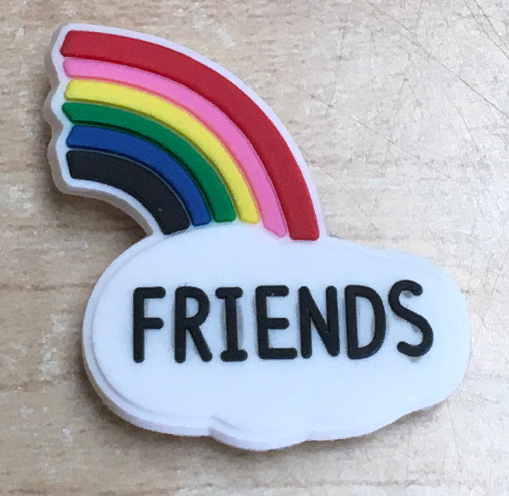 Rainbow Best Friends &quot;Friends&quot; Rubber Shoe Charms