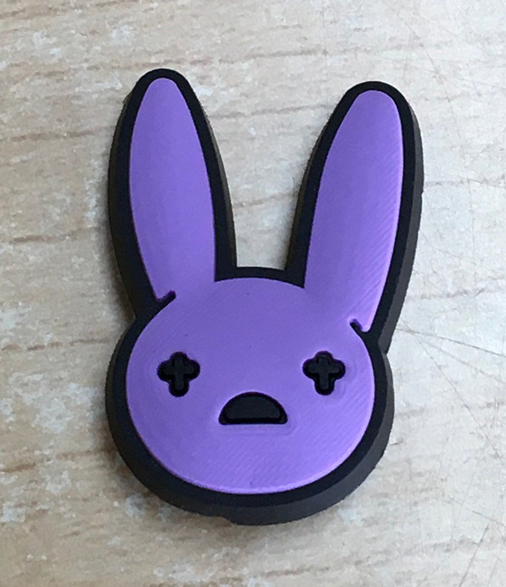 Purple Bad Bunny Rubber Shoe Charms