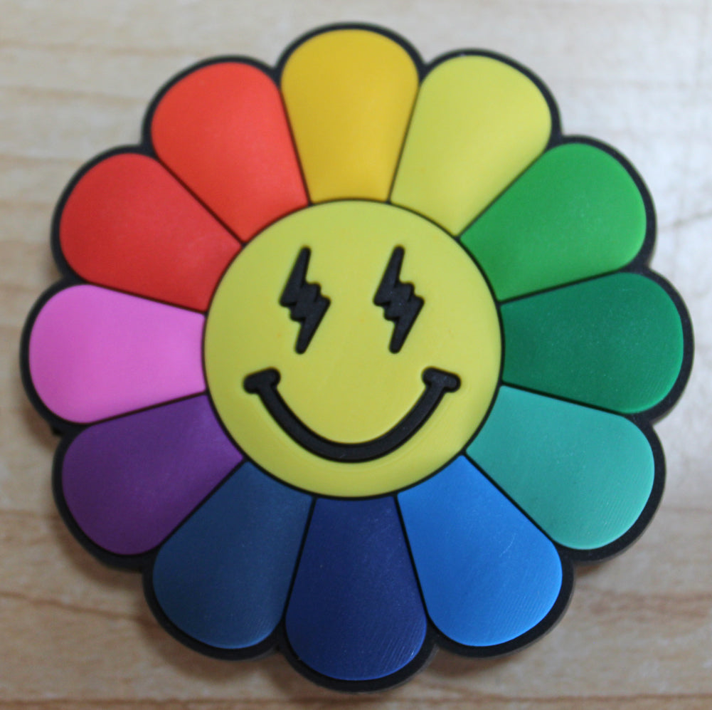 Giant Rainbow Flower Rubber Shoe Charms