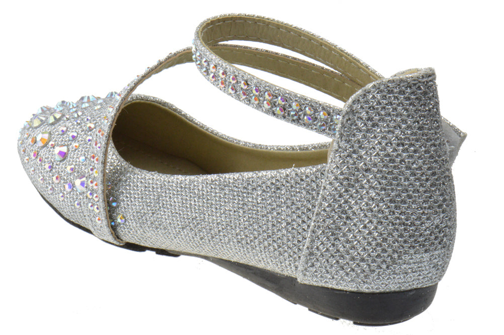 Kd 08 Km Little Girls Rhinestone Ballerina Flats