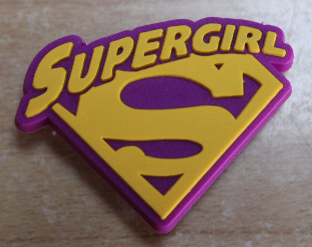 Supergirl Yellow/Purple Rubber Shoe Charms