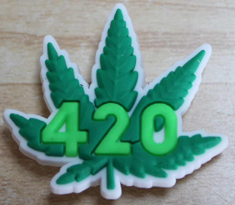 420 Weed Leaf Rubber Shoe Charms