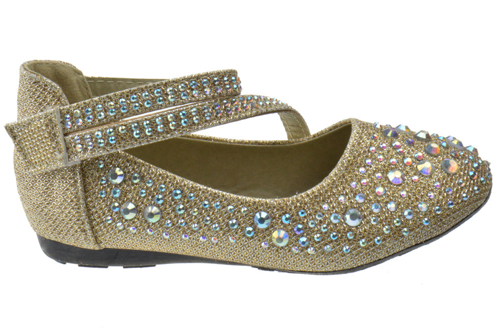 Kd 08 Km Little Girls Rhinestone Ballerina Flats