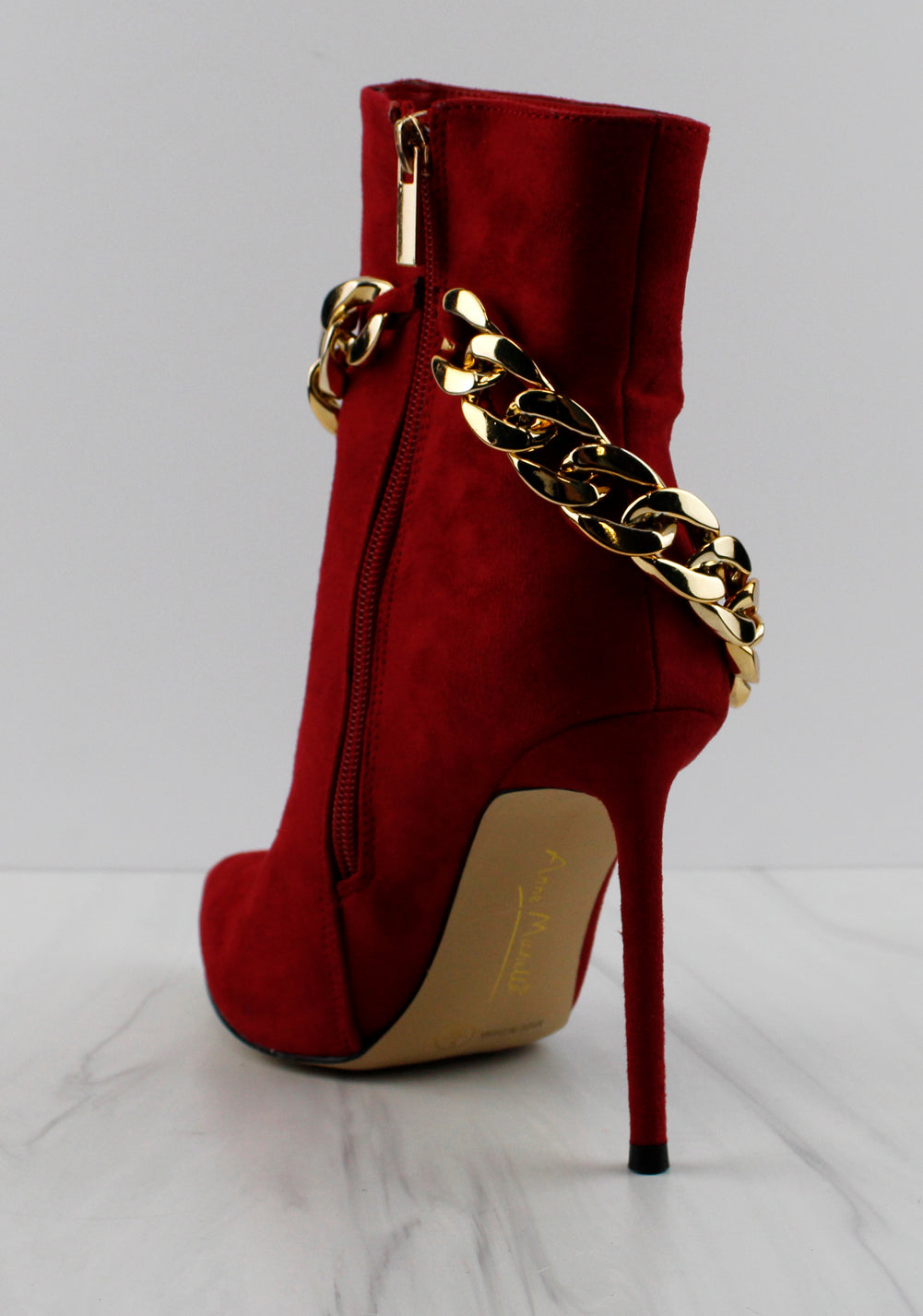 Condition 40 Women&#39;s Chain Embellished Stiletto Heeled Boots