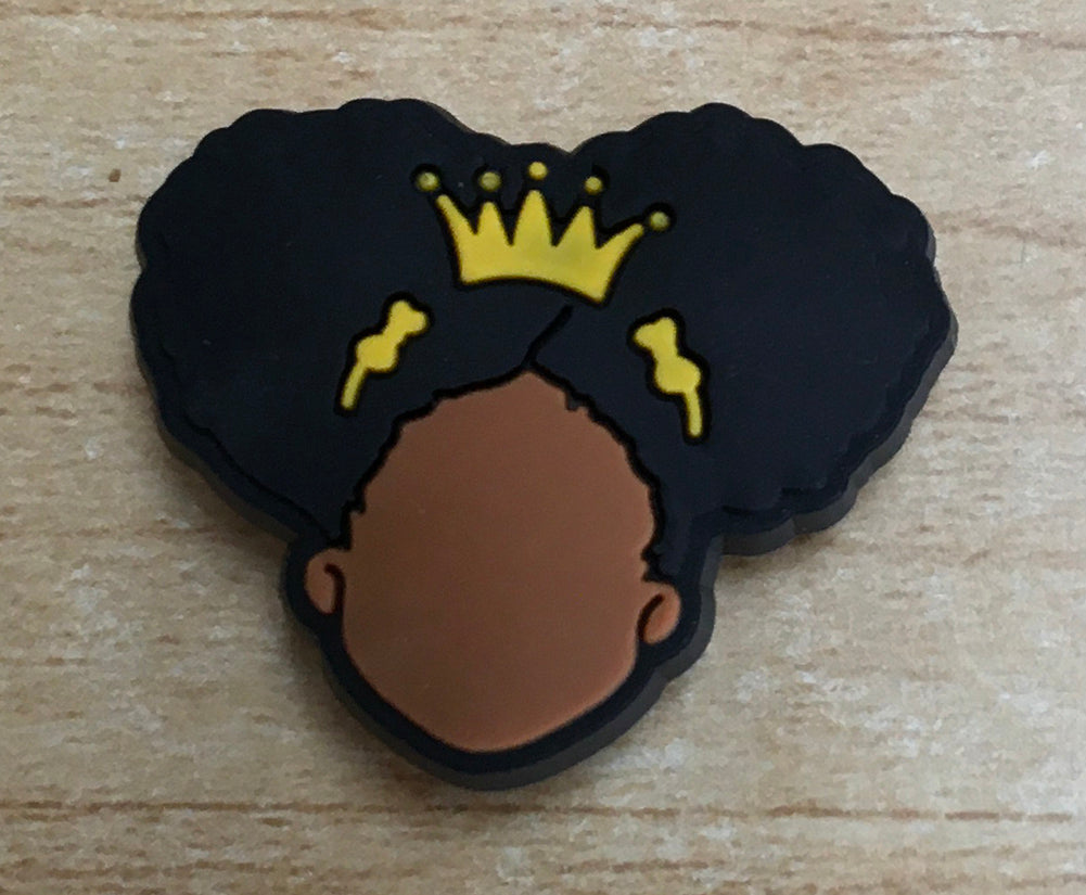 Girl W/ Crown Rubber Shoe Charms