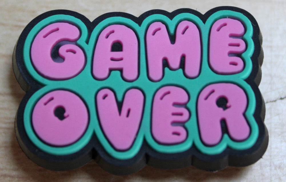 Game Over Bubble Letters Rubber Shoe Charms