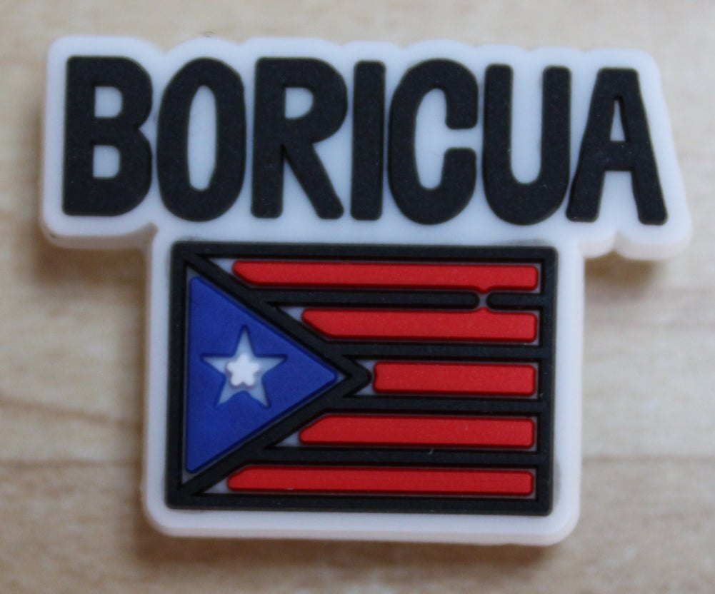 Boricua Flag Rubber Shoe Charms