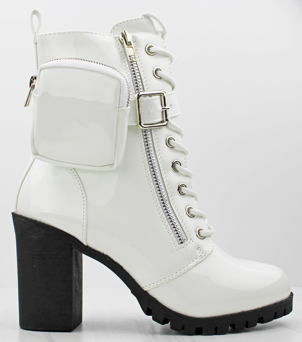 Aerosoles Women Esen Brown Vegan Leather Stacked Heeled Combat Boots size  12 | eBay