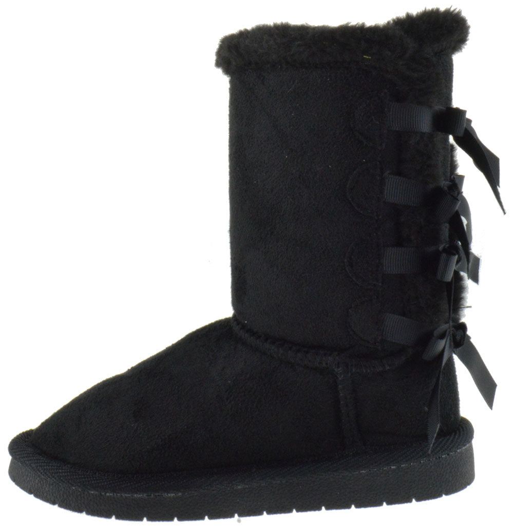 Ann 34K Girls Shearling Bowtie Fur Boots