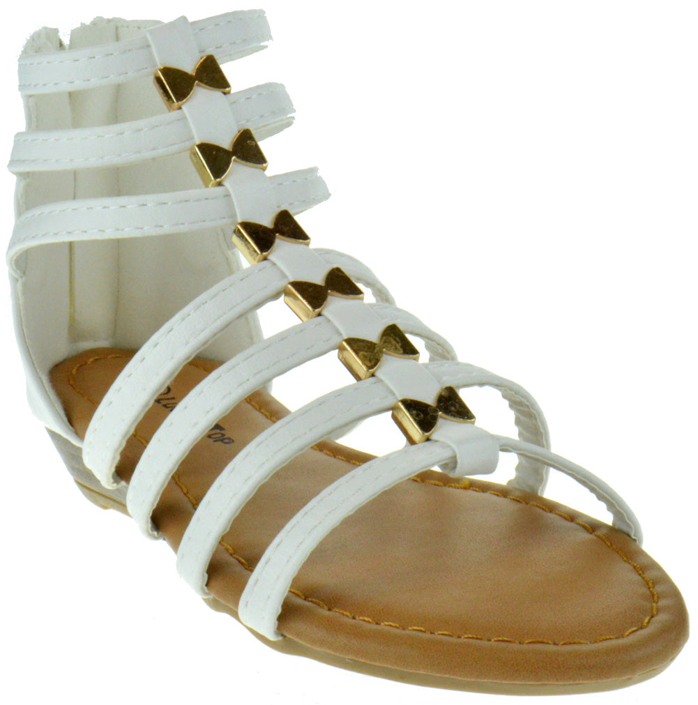 Avery-1K Girl&#39;s Gladiator Wedge Sandals