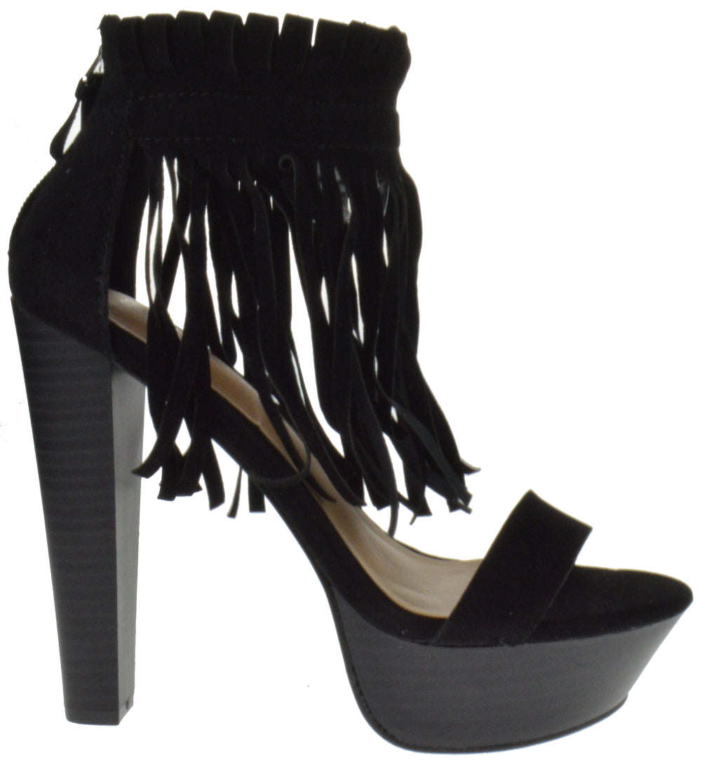 Bernice 03 Women&#39;s Platform Fringe High Heel