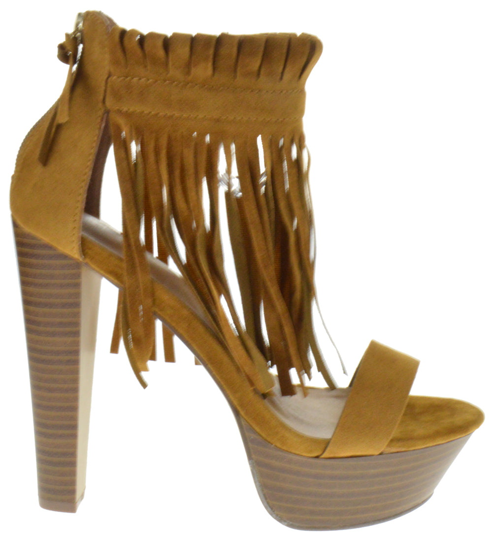 Bernice 03 Women&#39;s Platform Fringe High Heel