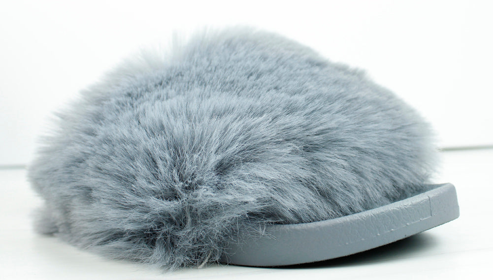 Blue hot sale fluffy sliders