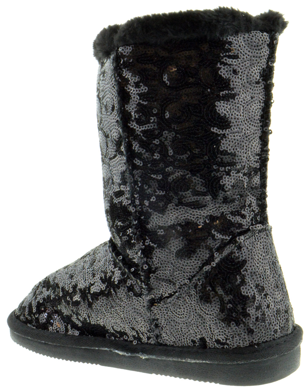 Bling K Little Girls Sequin Slip On Boots