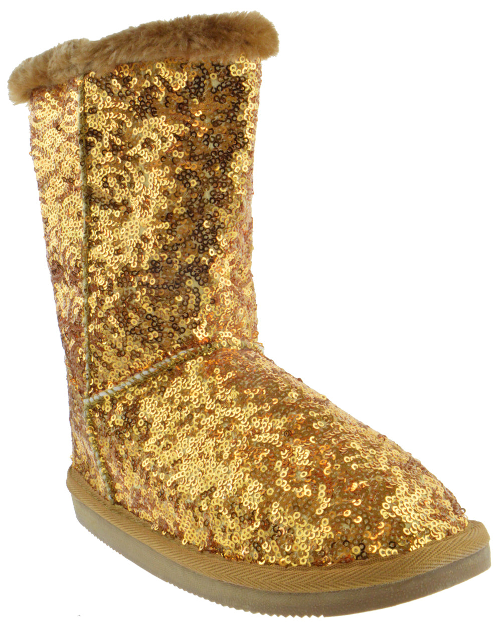 Bling K Little Girls Sequin Slip On Boots