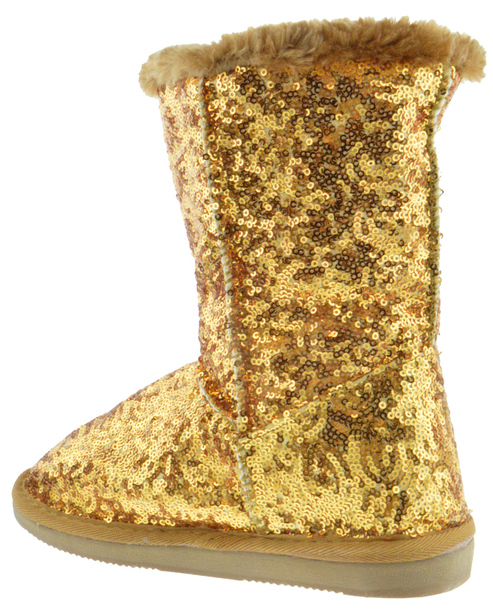 Bling K Little Girls Sequin Slip On Boots