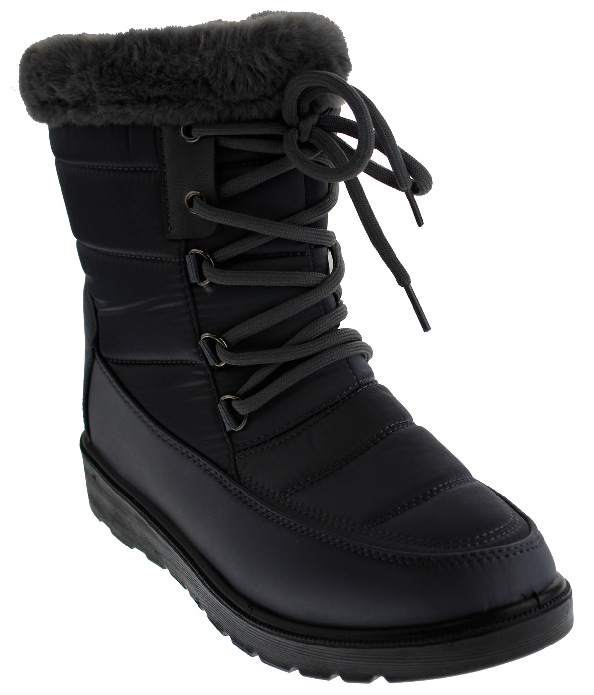 Coleen 8 Womens Insulated Fur Lined Lace Up Rain/Snow Boots